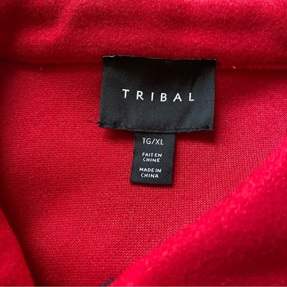 NWT Tribal Blanket Stitch Shacket Shirt Top Red Medium XL - Picture 7 of 10